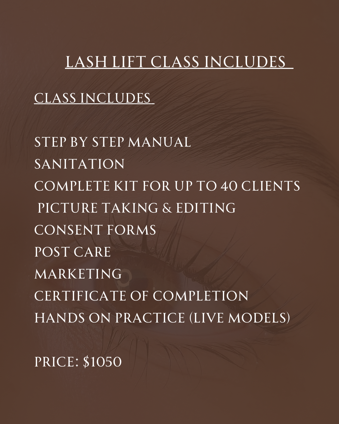 1:1 Lash Lift Course
